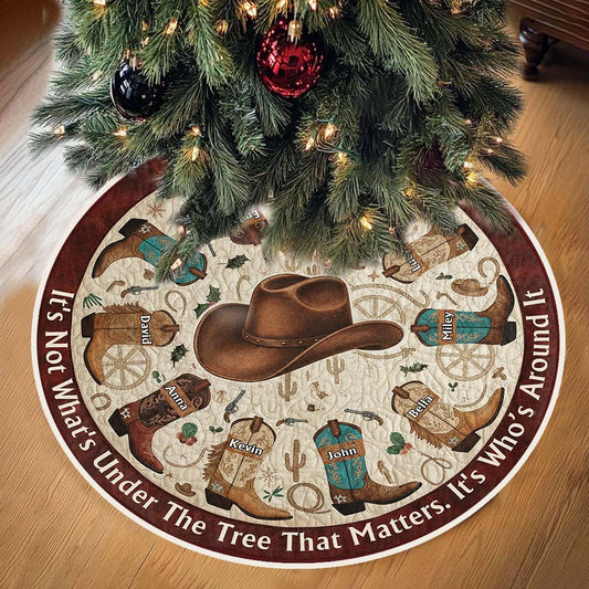 Gift For Western Family, Cowboys, Cowgirls - Personalized Family Tree Skirt
