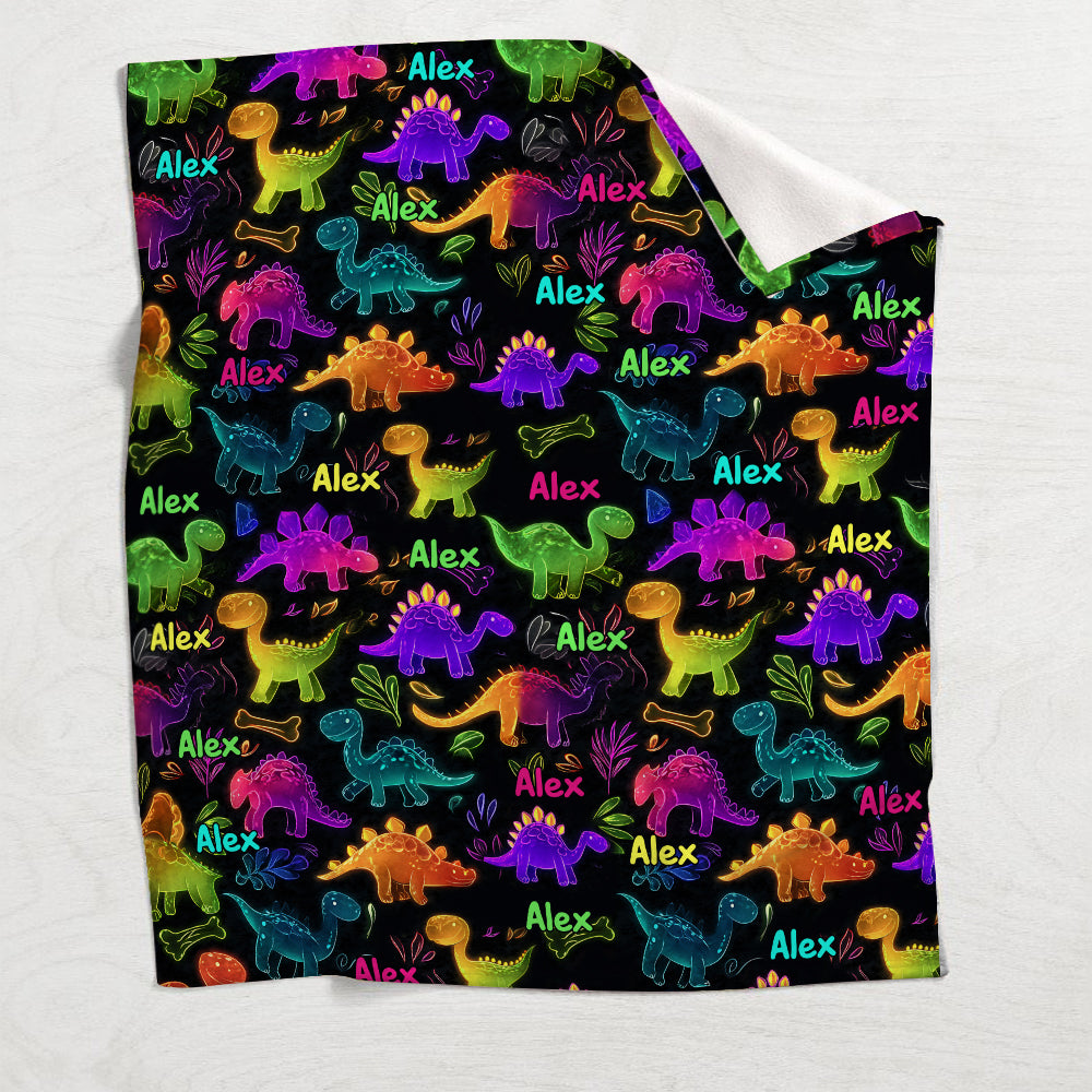Dinosaur Gift For Kids - Personalized Kid Blanket