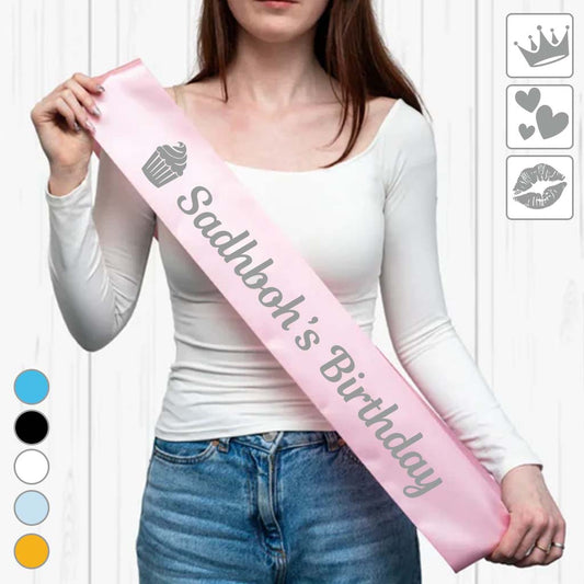 Happy Birthday - Personalized Birthday Decorative Sash/ Ribbon