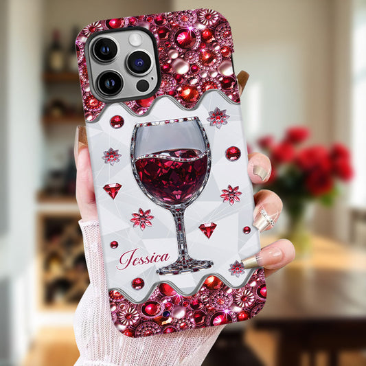 Just A Girl Who Loves Wine - Personalized Wine Full Print Phone Case