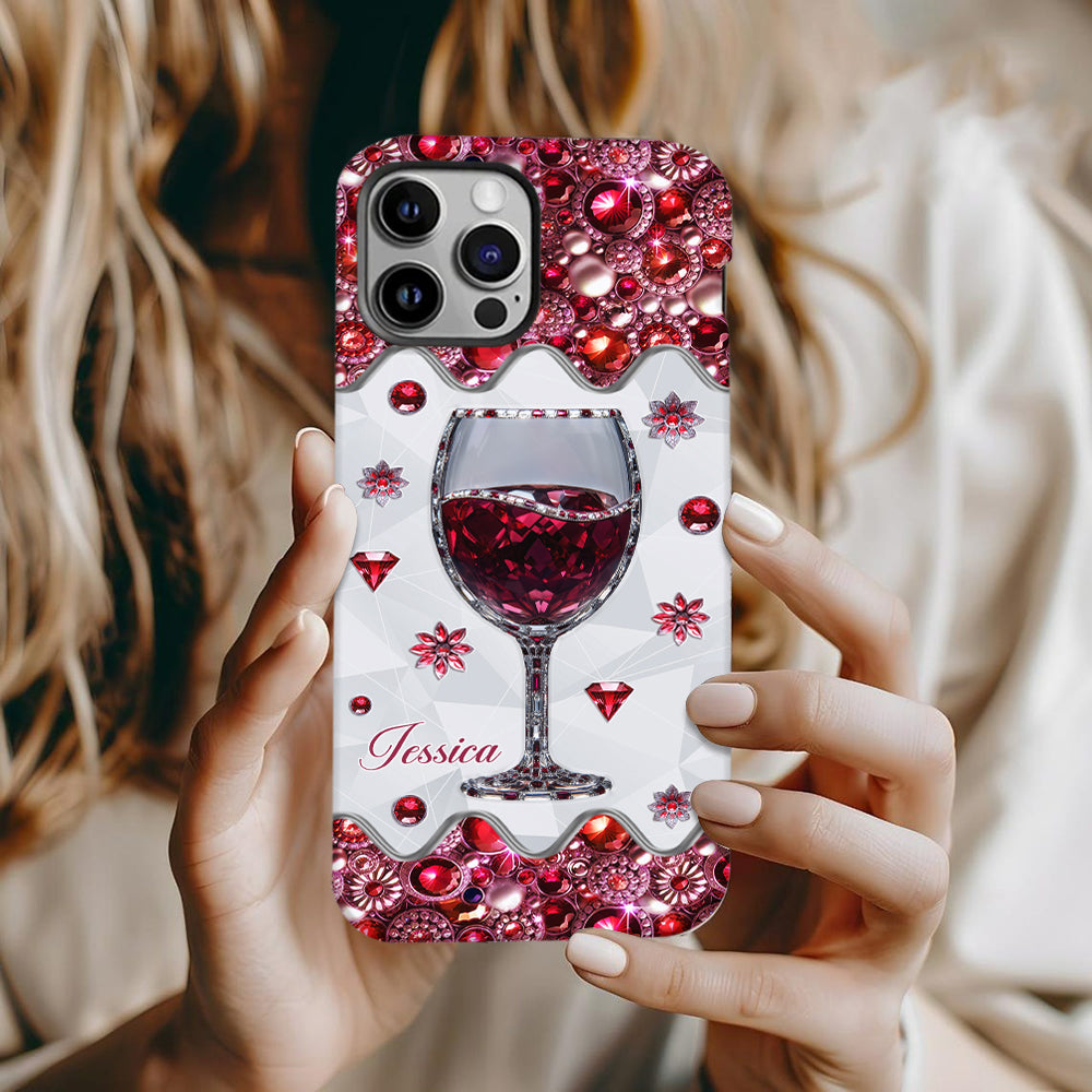 Just A Girl Who Loves Wine - Personalized Wine Full Print Phone Case