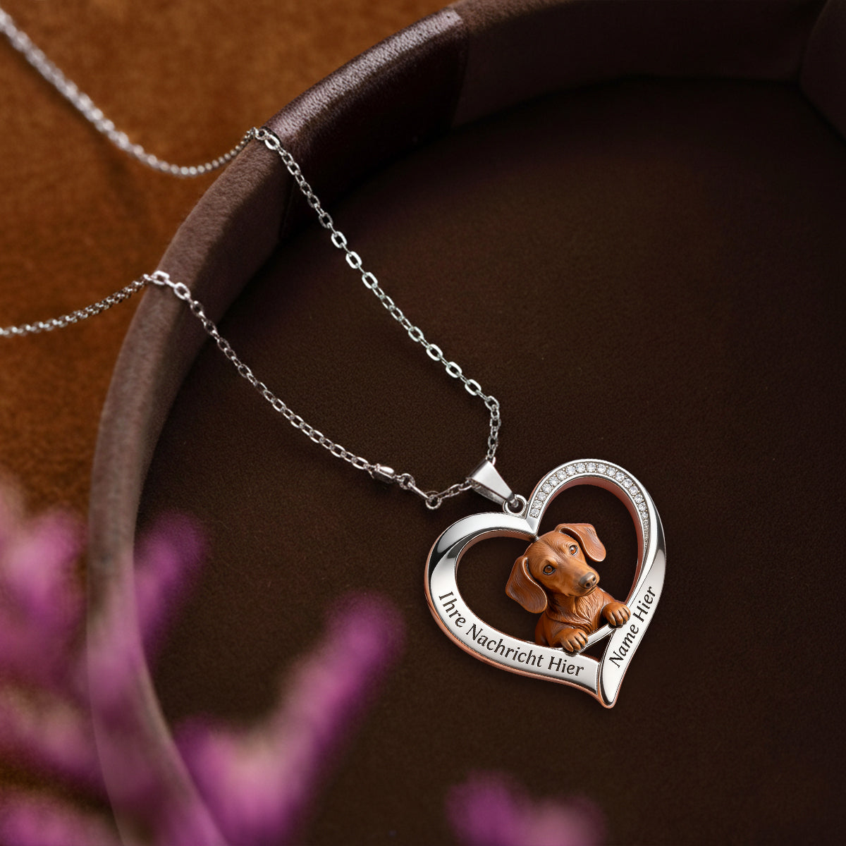 Personalisierte Haustierporträt-Kette - Personalisierte Halskette Mit Hundeförmigem Metallanhänger