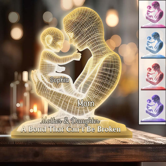 A Bond That Can't Be Broken - Personalized Mother Shaped Light Box