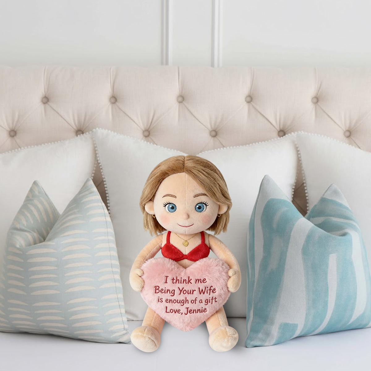 Custom From Any Photo - Personalized Couple Faux Fur Shaped Pillow