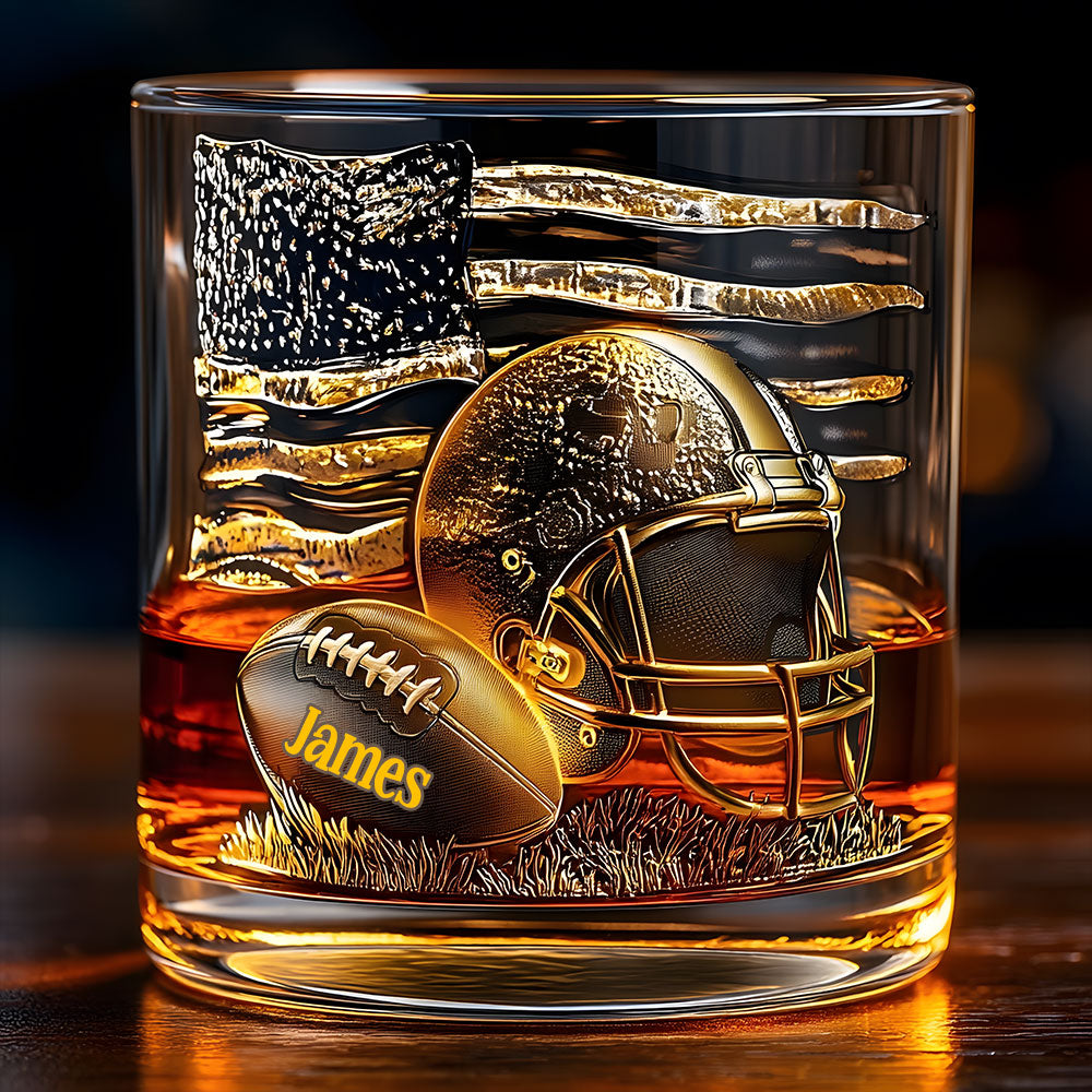 Whiskey And Football - Personalized Football Whiskey Decanter Set