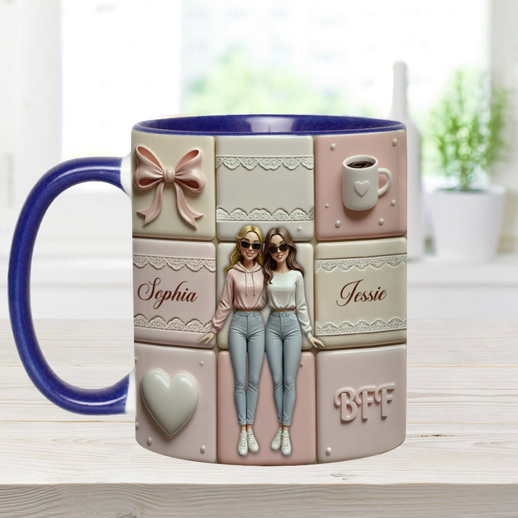 BFF Besties Forever - Personalized Bestie Accent Mug