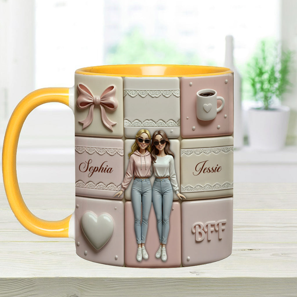 BFF Besties Forever - Personalized Bestie Accent Mug
