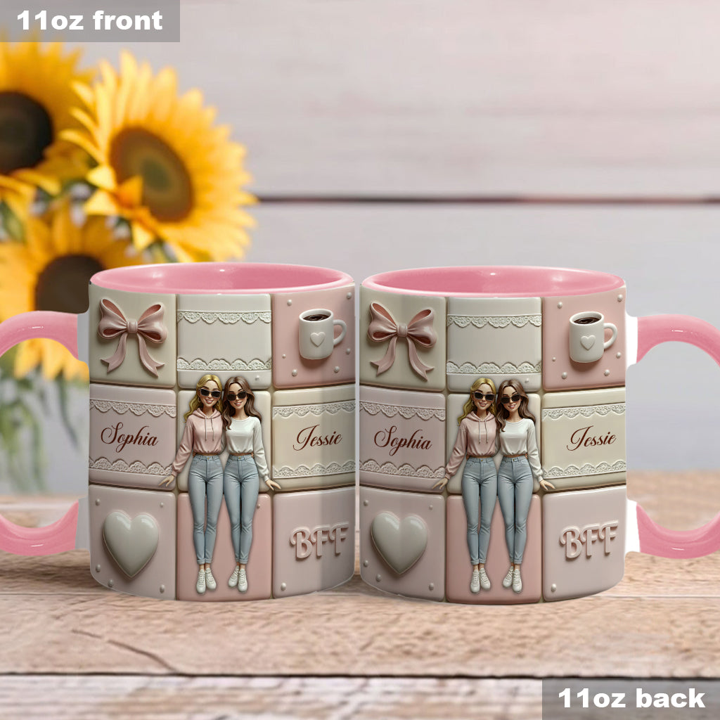 BFF Besties Forever - Personalized Bestie Accent Mug