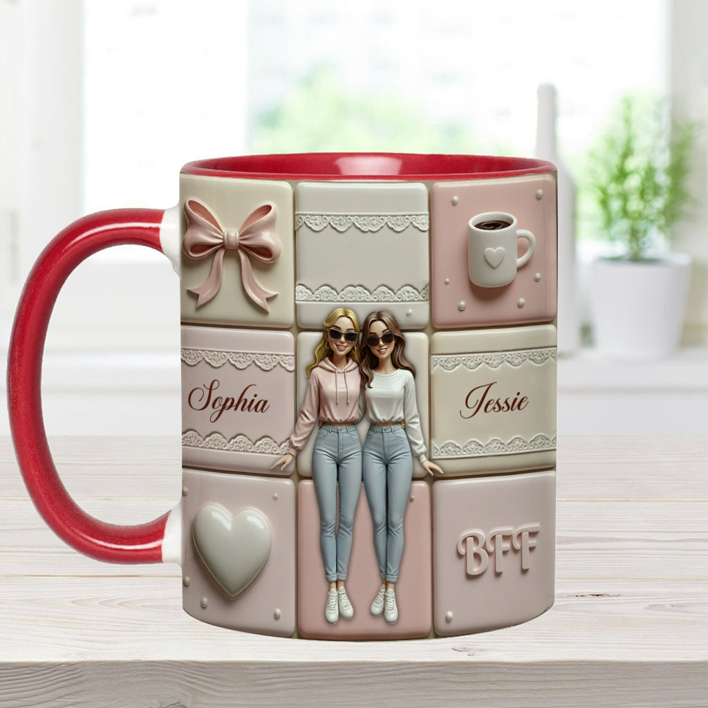 BFF Besties Forever - Personalized Bestie Accent Mug