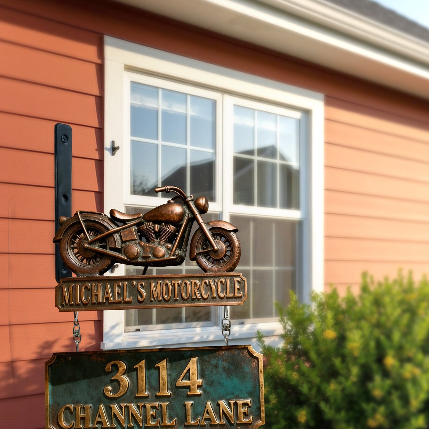 Motorcycle Garage - Personalized Biker Wooden Wall Mount Sign