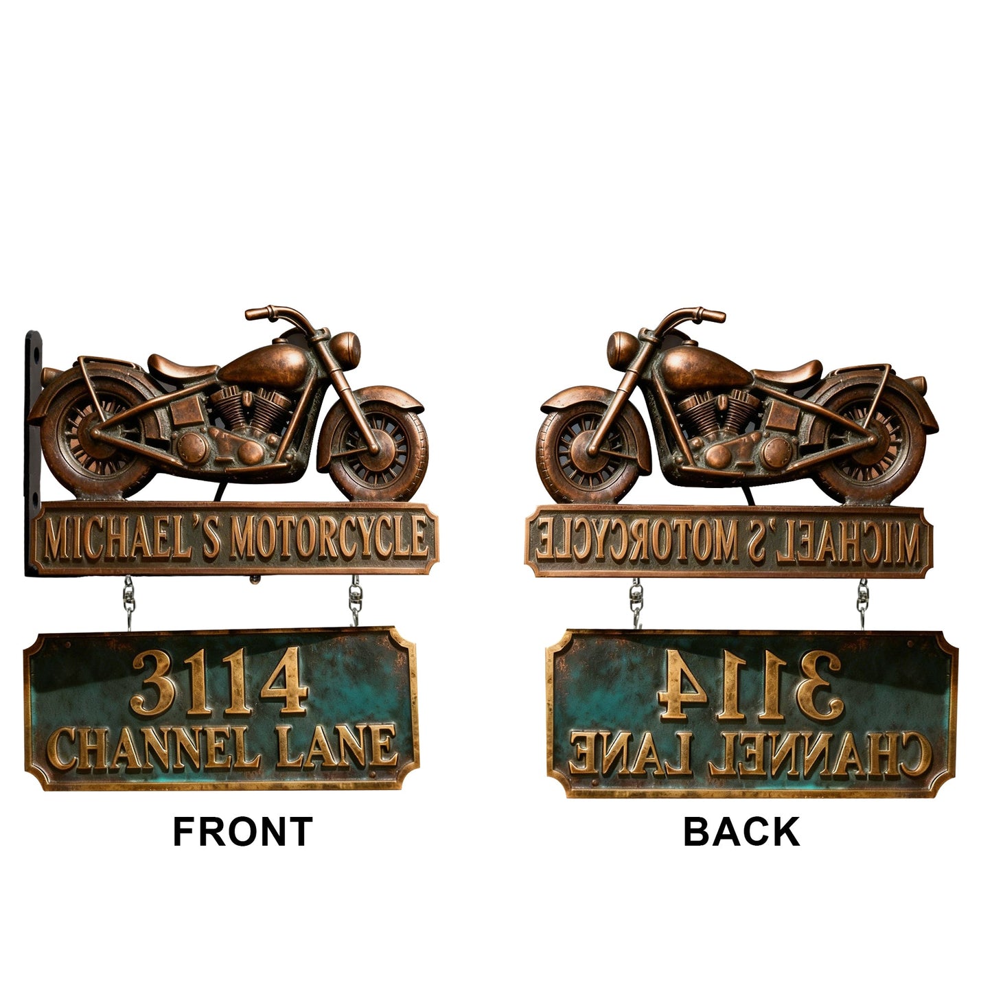 Motorcycle Garage - Personalized Biker Wooden Wall Mount Sign