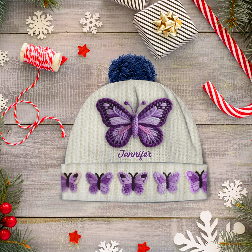 Love Butterflies - Personalized Butterfly Beanie Hat