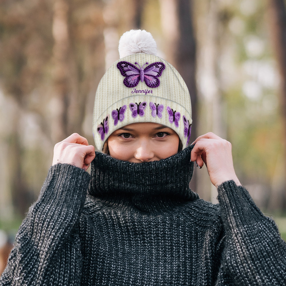 Love Butterflies - Personalized Butterfly Beanie Hat