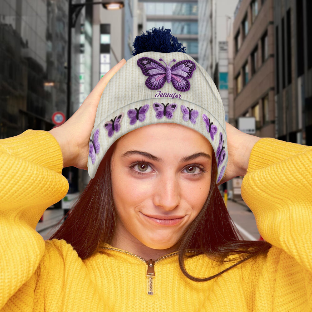 Love Butterflies - Personalized Butterfly Beanie Hat