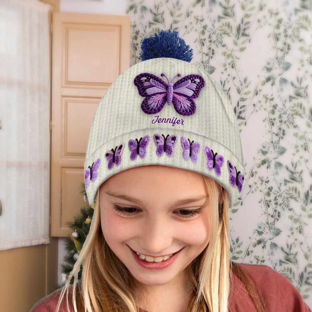 Love Butterflies - Personalized Butterfly Beanie Hat