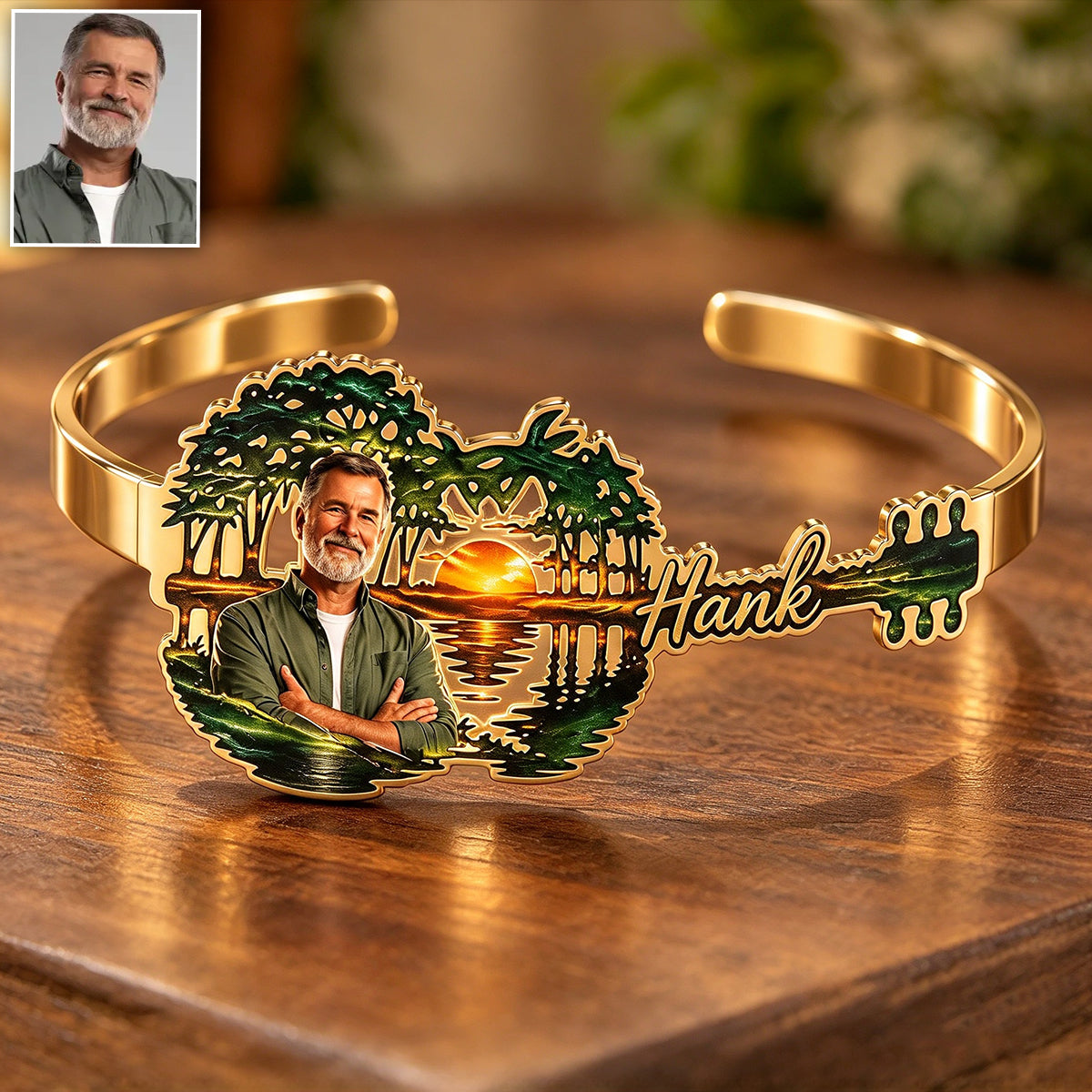 Music Is My Soul - Personalized Guitar Shaped Cuff Bracelet