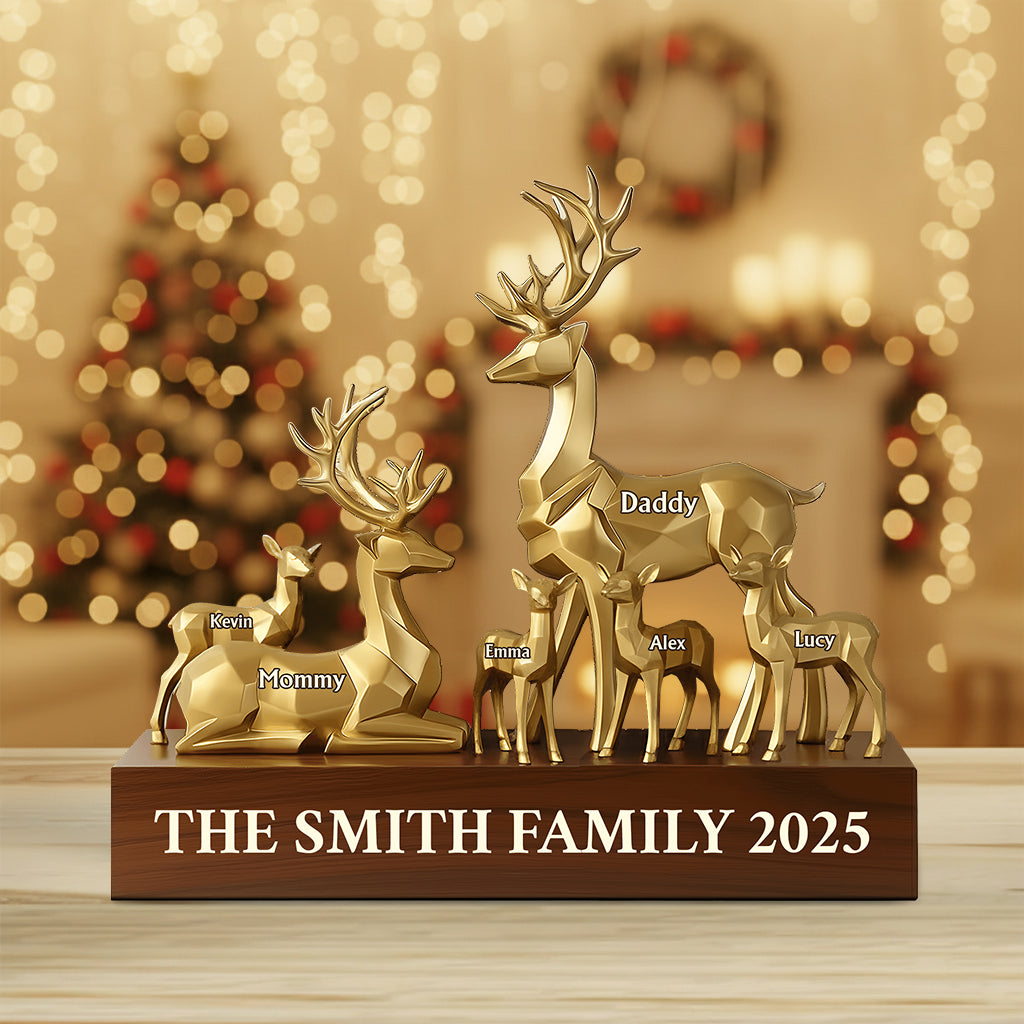 Reindeer Family - Personalized Family Custom Shaped Acrylic Plaque