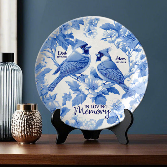 In Loving Memory - Personalized Memorial Ceramic Round Plate