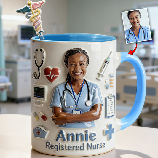 Nurse Life - Personalized Nurse Set Accent Mug with Acrylic Stirrers