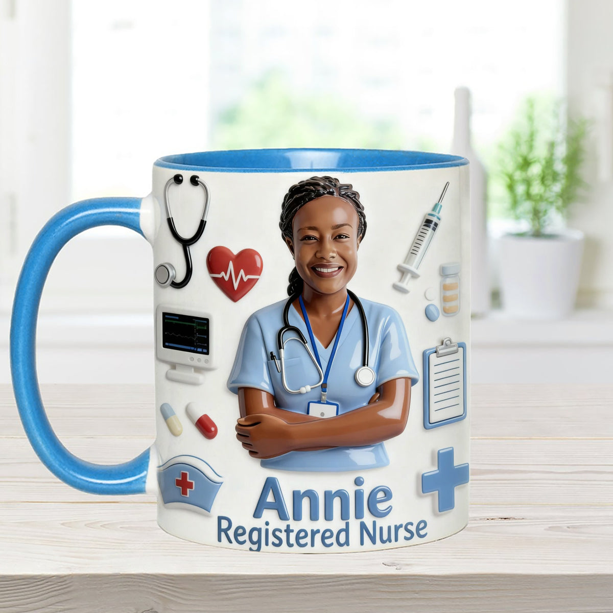 Nurse Life - Personalized Nurse Set Accent Mug with Acrylic Stirrers