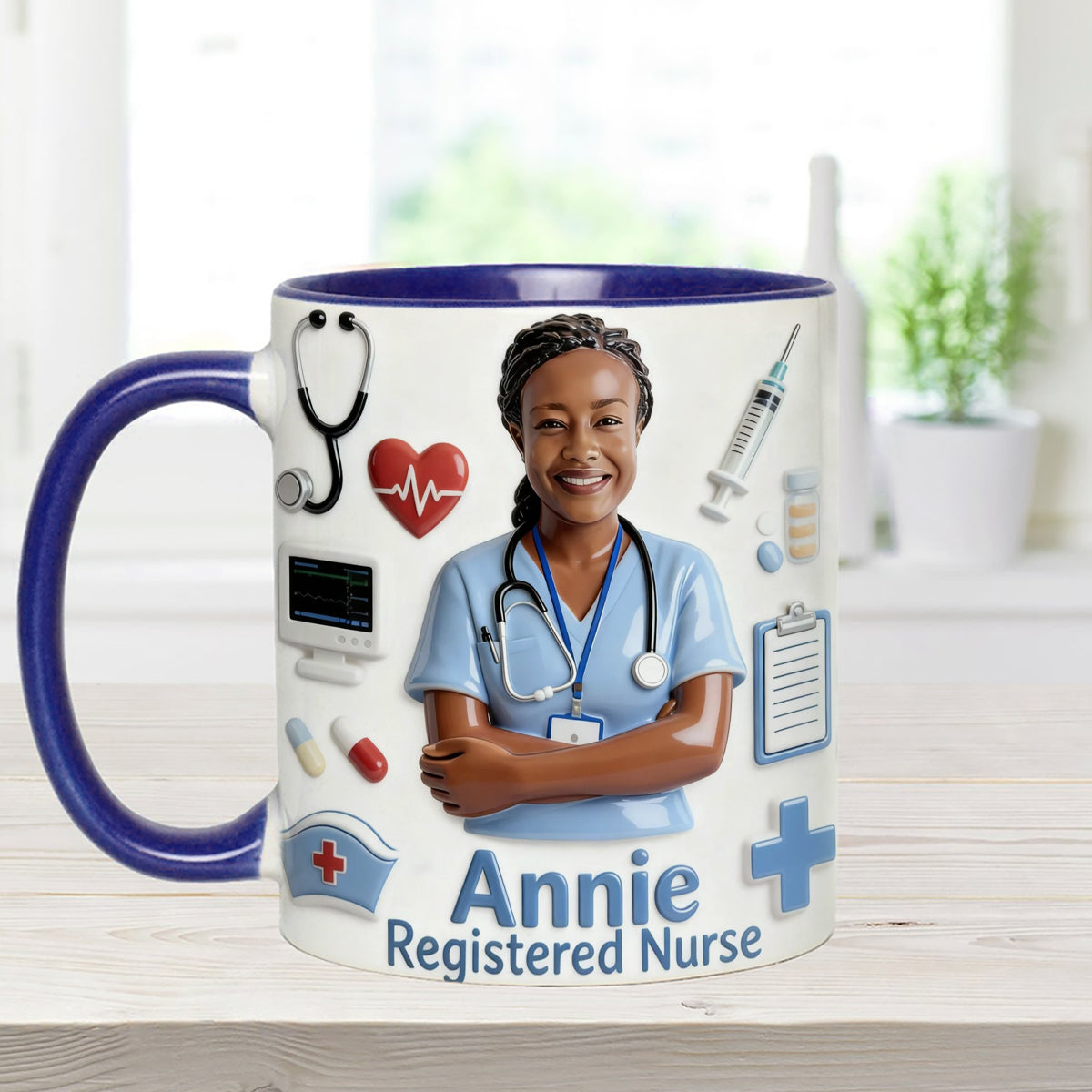 Nurse Life - Personalized Nurse Set Accent Mug with Acrylic Stirrers