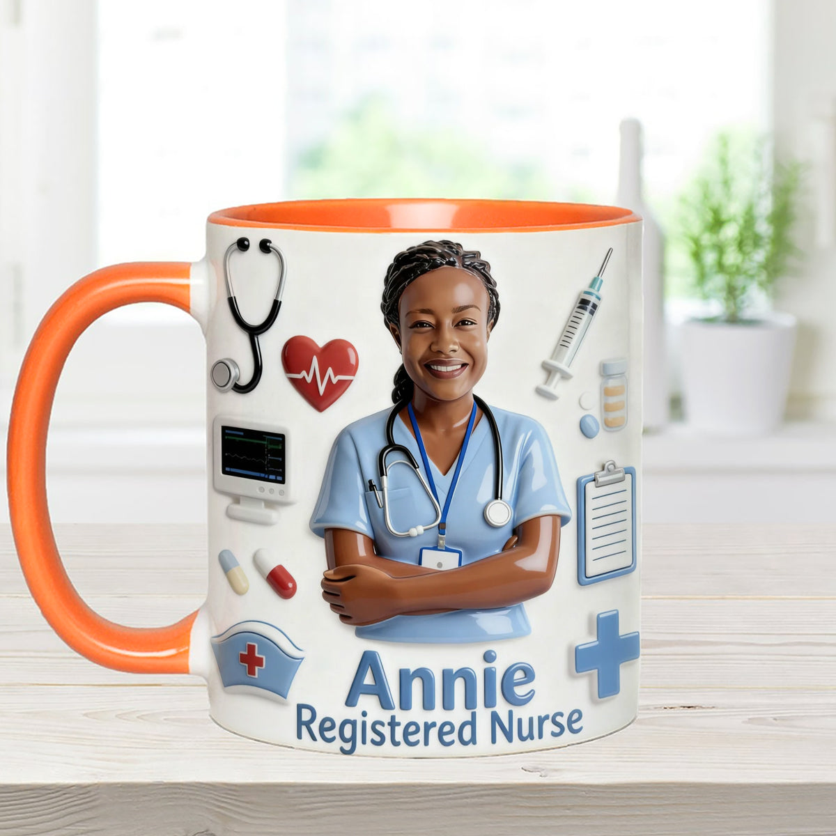 Nurse Life - Personalized Nurse Set Accent Mug with Acrylic Stirrers