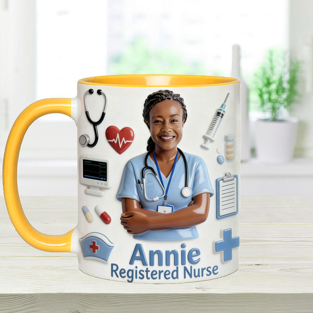 Nurse Life - Personalized Nurse Set Accent Mug with Acrylic Stirrers
