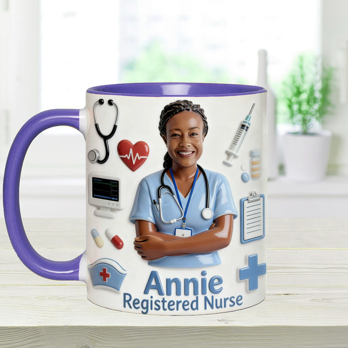 Nurse Life - Personalized Nurse Set Accent Mug with Acrylic Stirrers