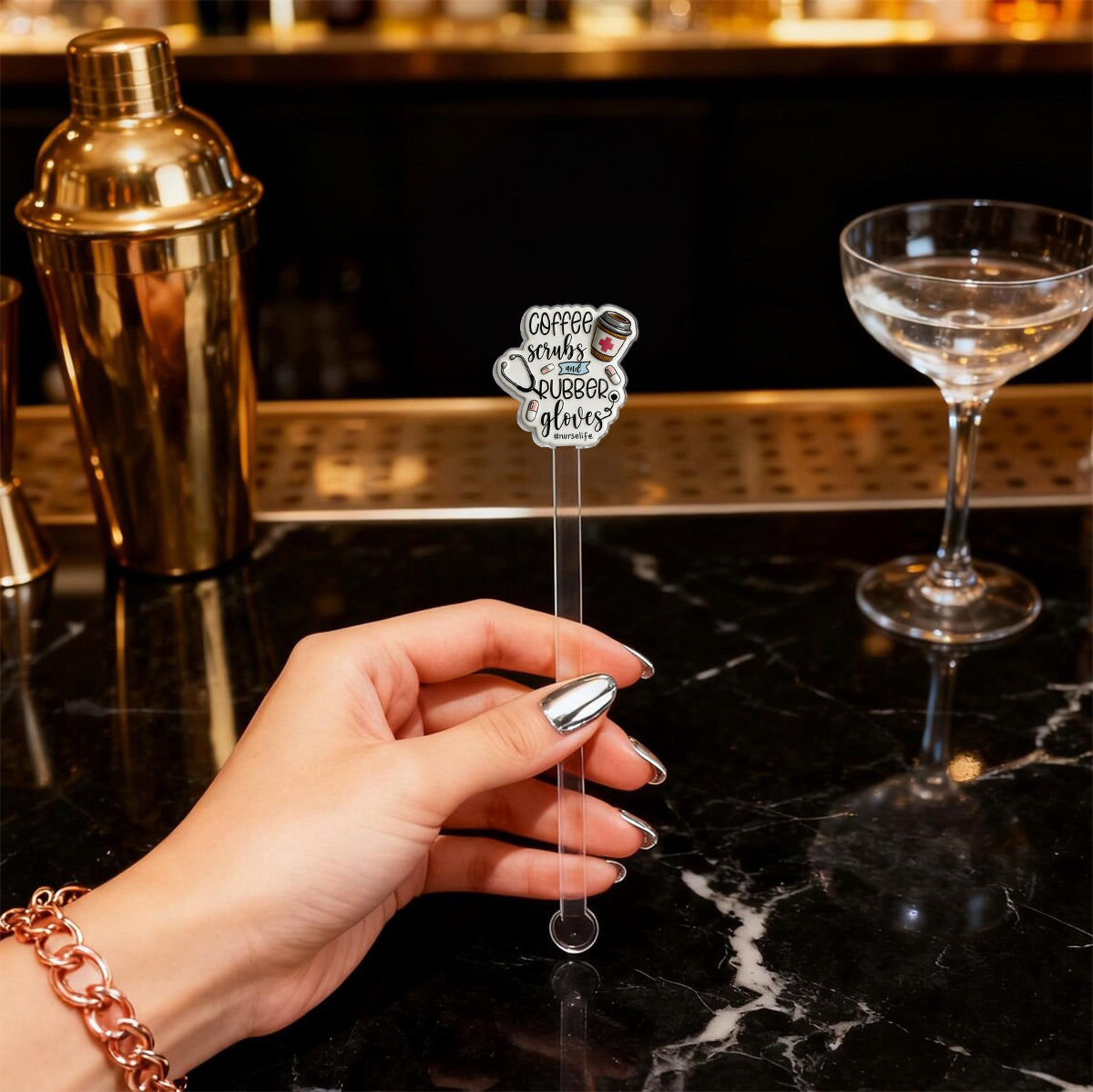 Nurse Life - Personalized Nurse Set Accent Mug with Acrylic Stirrers