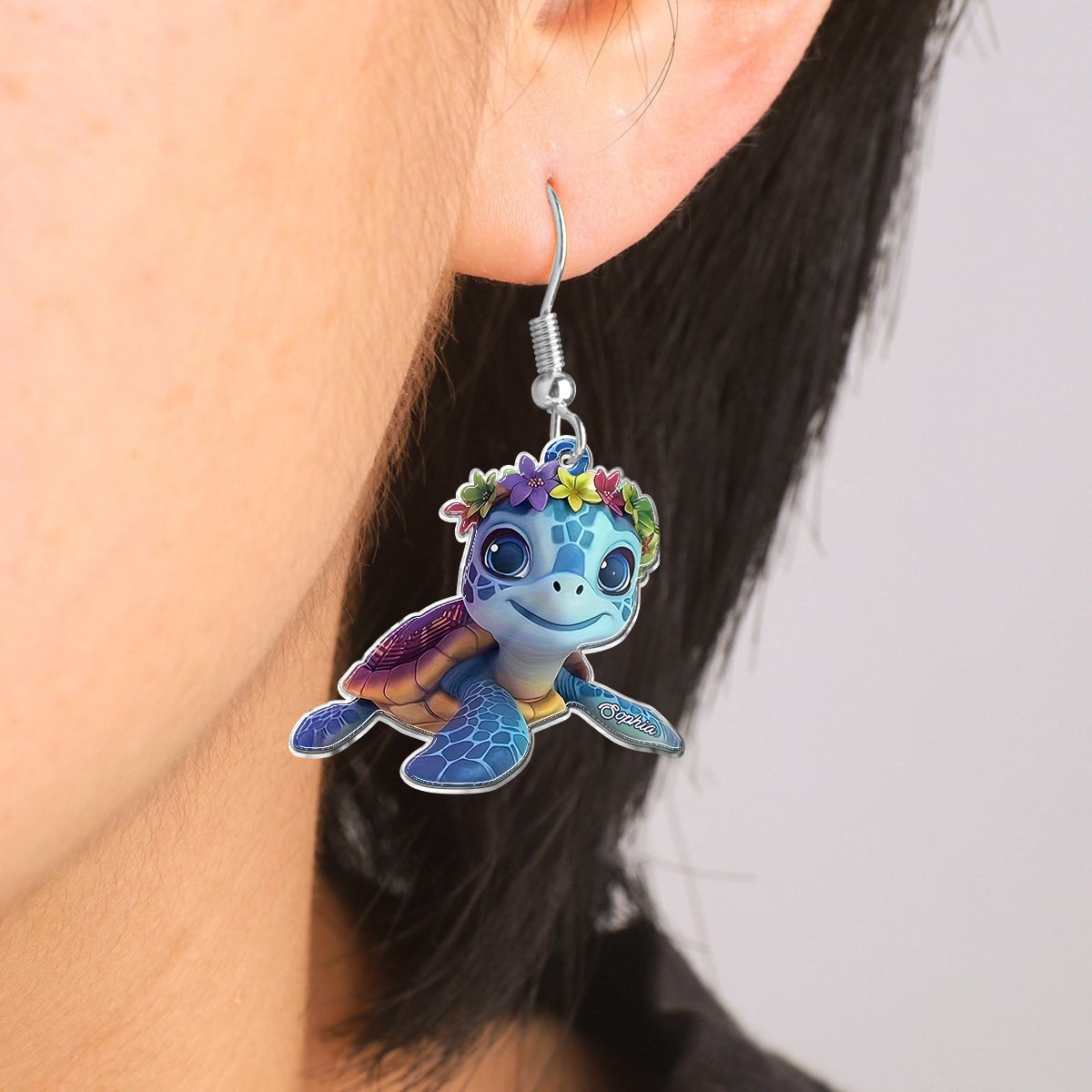 Cute Turtle - Personalized Turtle Earrings