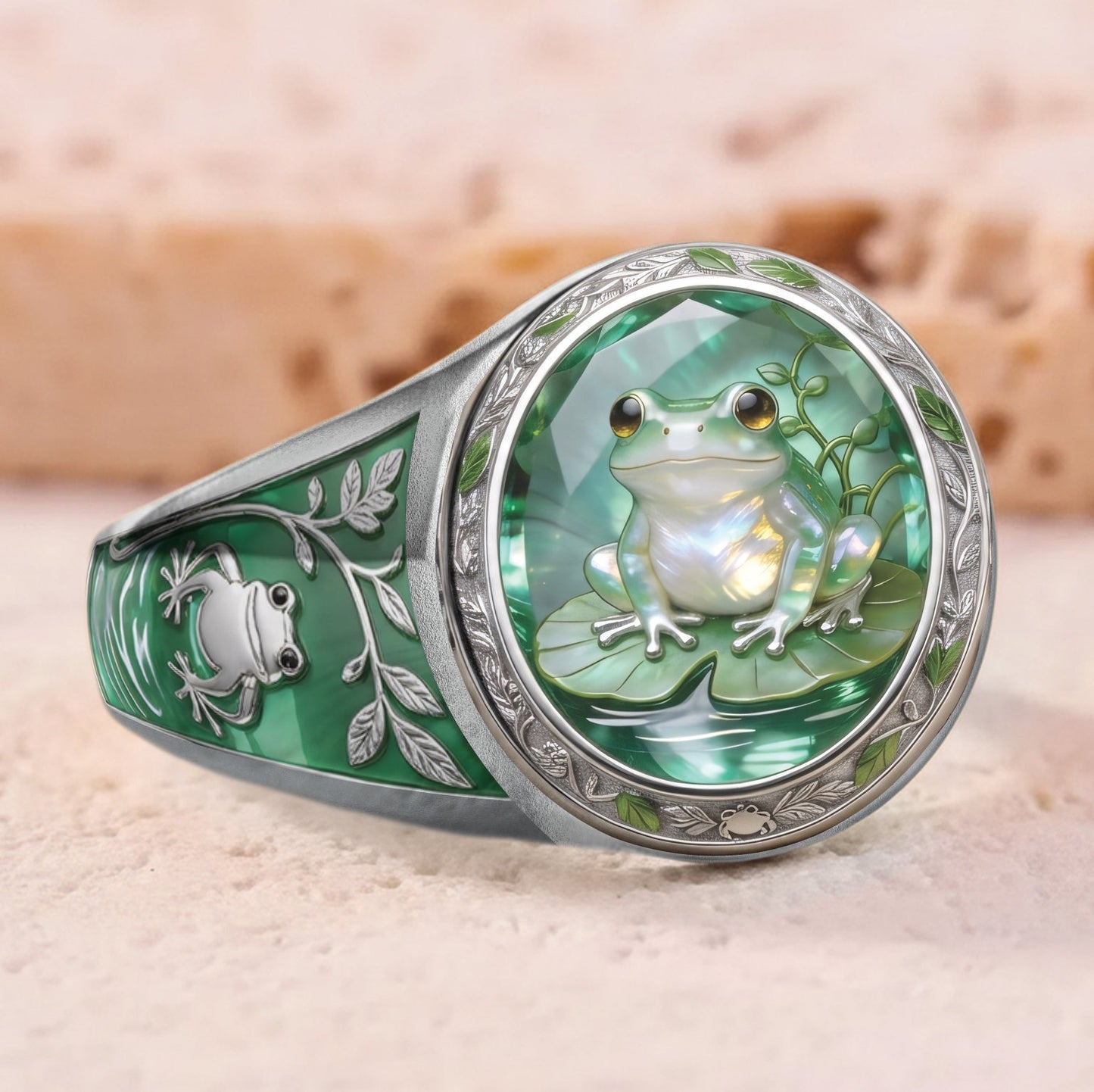 Just A Girl Who Loves Frog - Personalized Frog Signet Ring