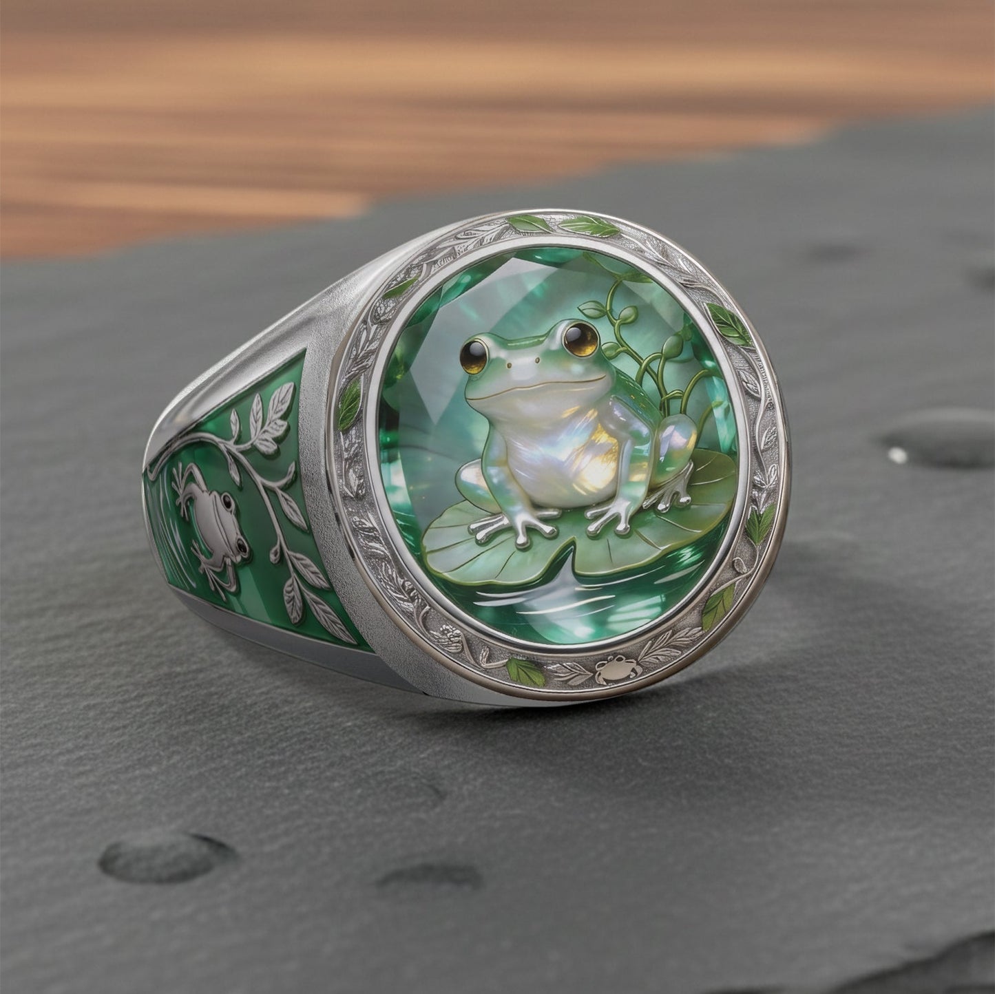 Just A Girl Who Loves Frog - Personalized Frog Signet Ring