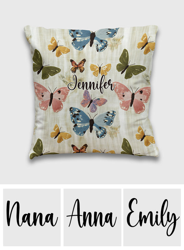Butterflies Garden - Personalized Butterfly Throw Pillow