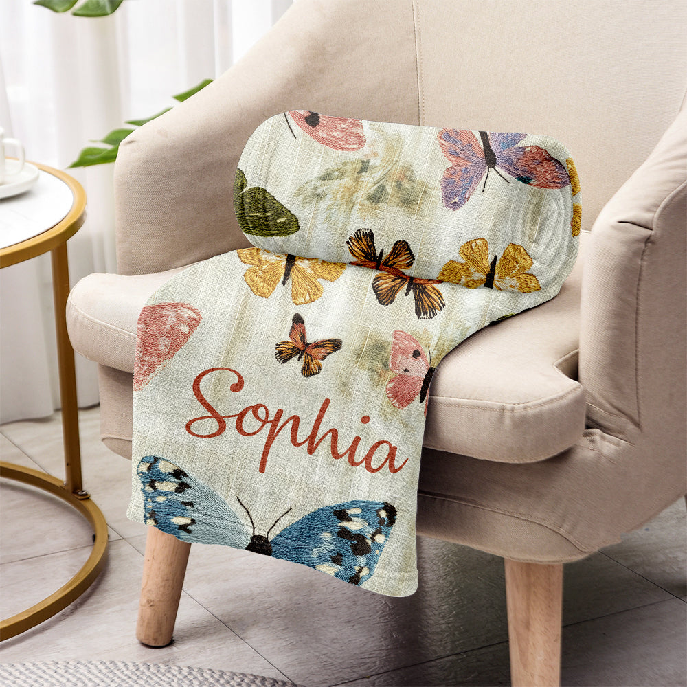 Butterflies Garden - Personalized Butterfly Blanket