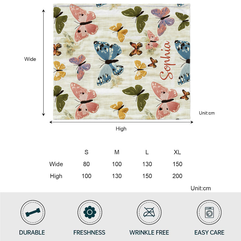 Butterflies Garden - Personalized Butterfly Blanket