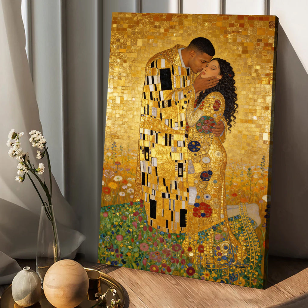 The Kiss - Personalized Couple Canvas And Poster