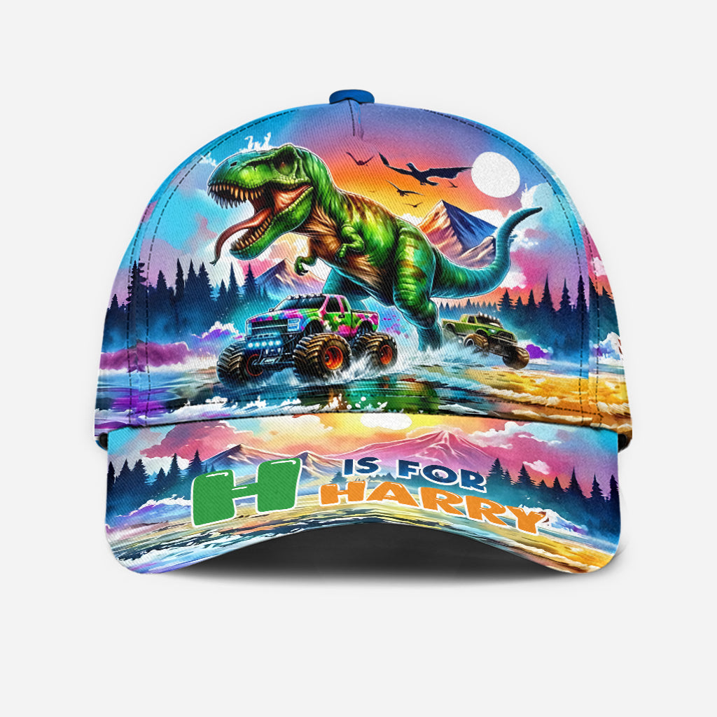 Dinosaurus And Monster Truck Custom Letter Alphabet - Personalized Kid Classic Cap