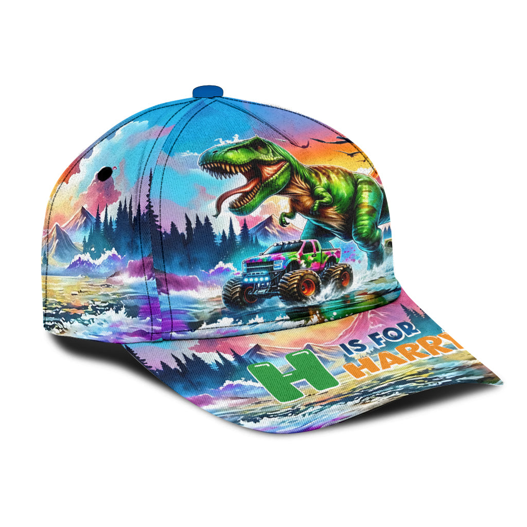 Dinosaurus And Monster Truck Custom Letter Alphabet - Personalized Kid Classic Cap