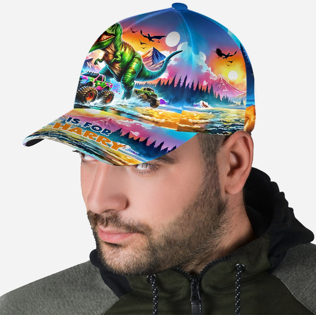 Dinosaurus And Monster Truck Custom Letter Alphabet - Personalized Kid Classic Cap