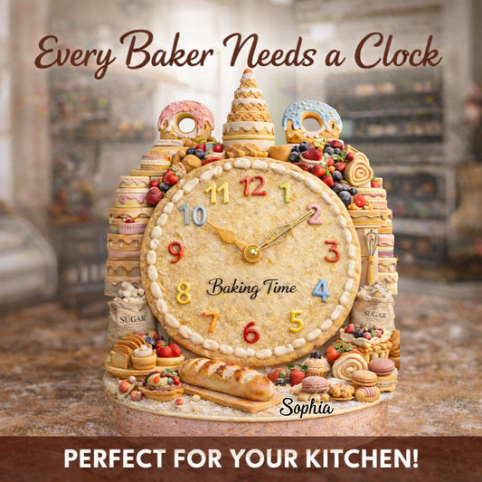 Baking Time - Personalized Baking Desk Clock Plaque