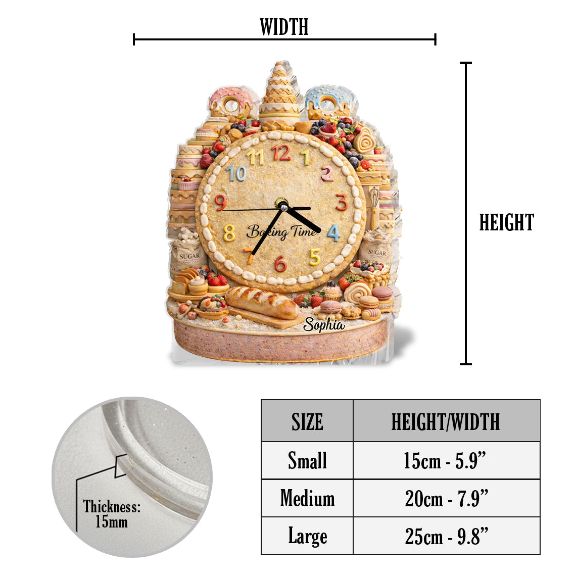 Baking Time - Personalized Baking Desk Clock Plaque