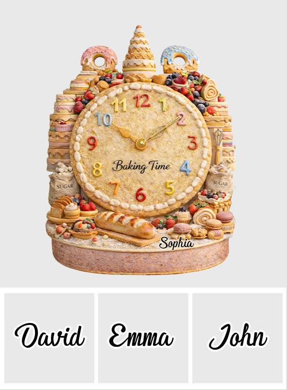 Baking Time - Personalized Baking Desk Clock Plaque