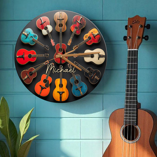 Rock & Roll - Personalized Guitar Wall Clock