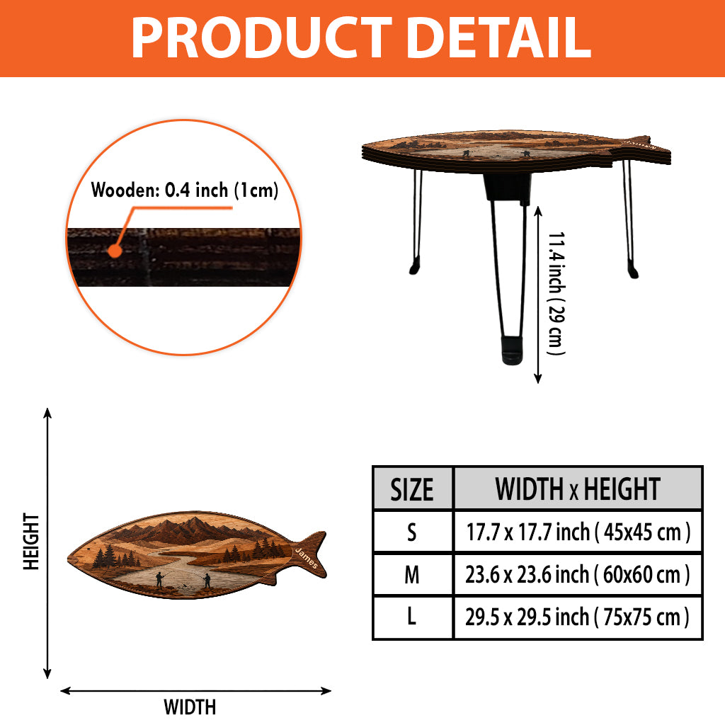 Fishing Lovers Gift - Personalized Fishing Table Custom Shape