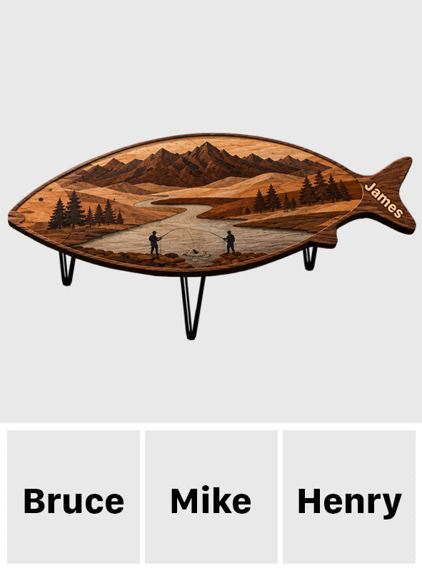 Fishing Lovers Gift - Personalized Fishing Table Custom Shape