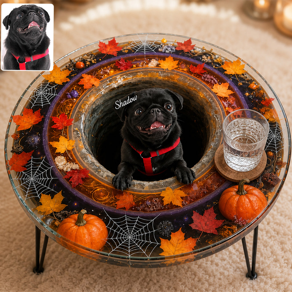 Pumpkin Shadow - Personalized Cat Table Custom Shape