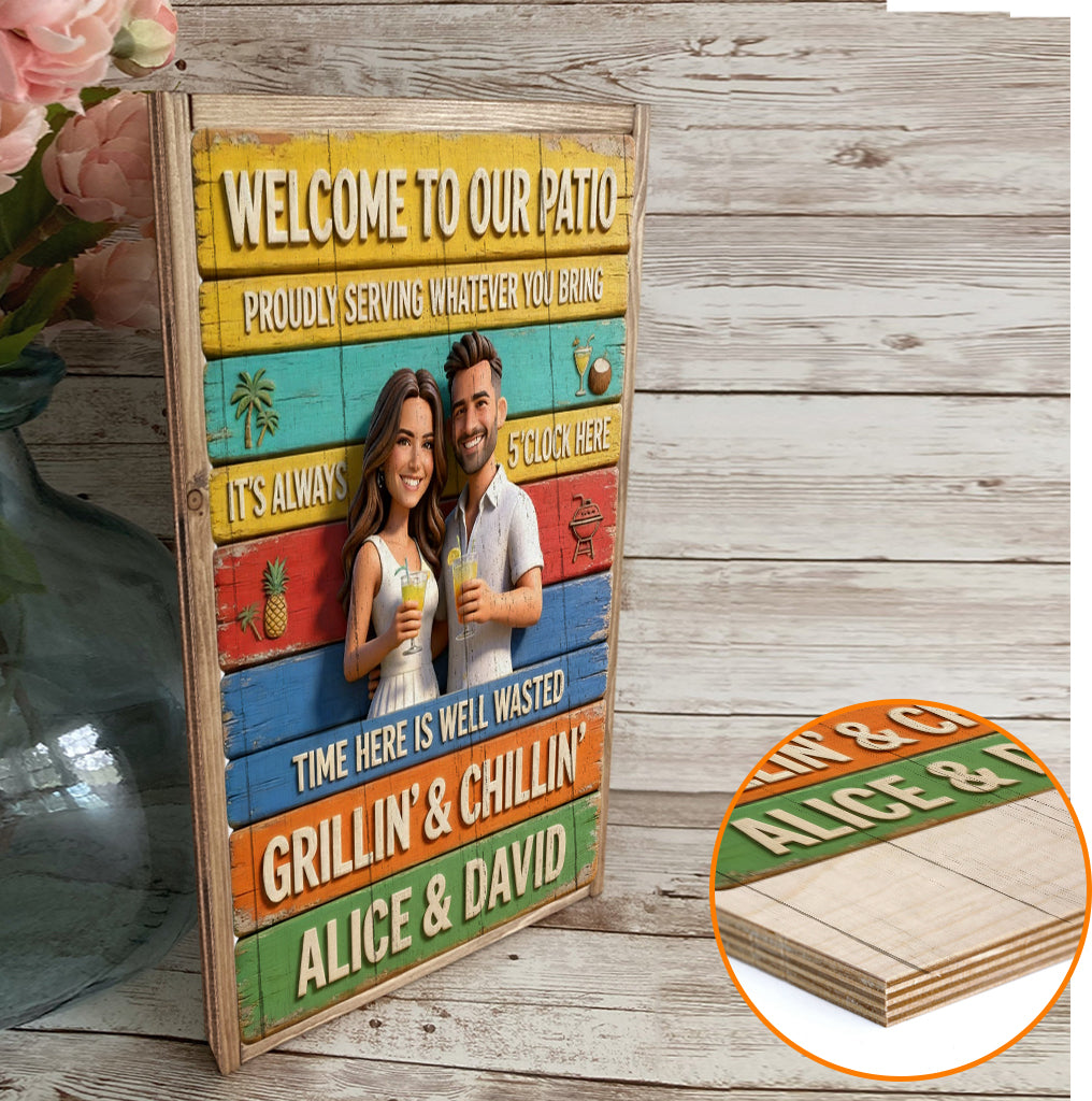 Custom Any Photo - Personalized Backyard Rectangle Wood Sign