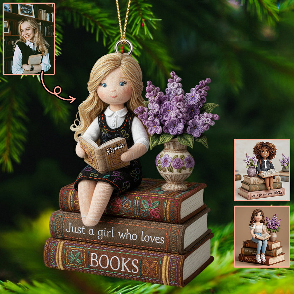 Just a Girl Who Loves Books - Personalized Book Ornament