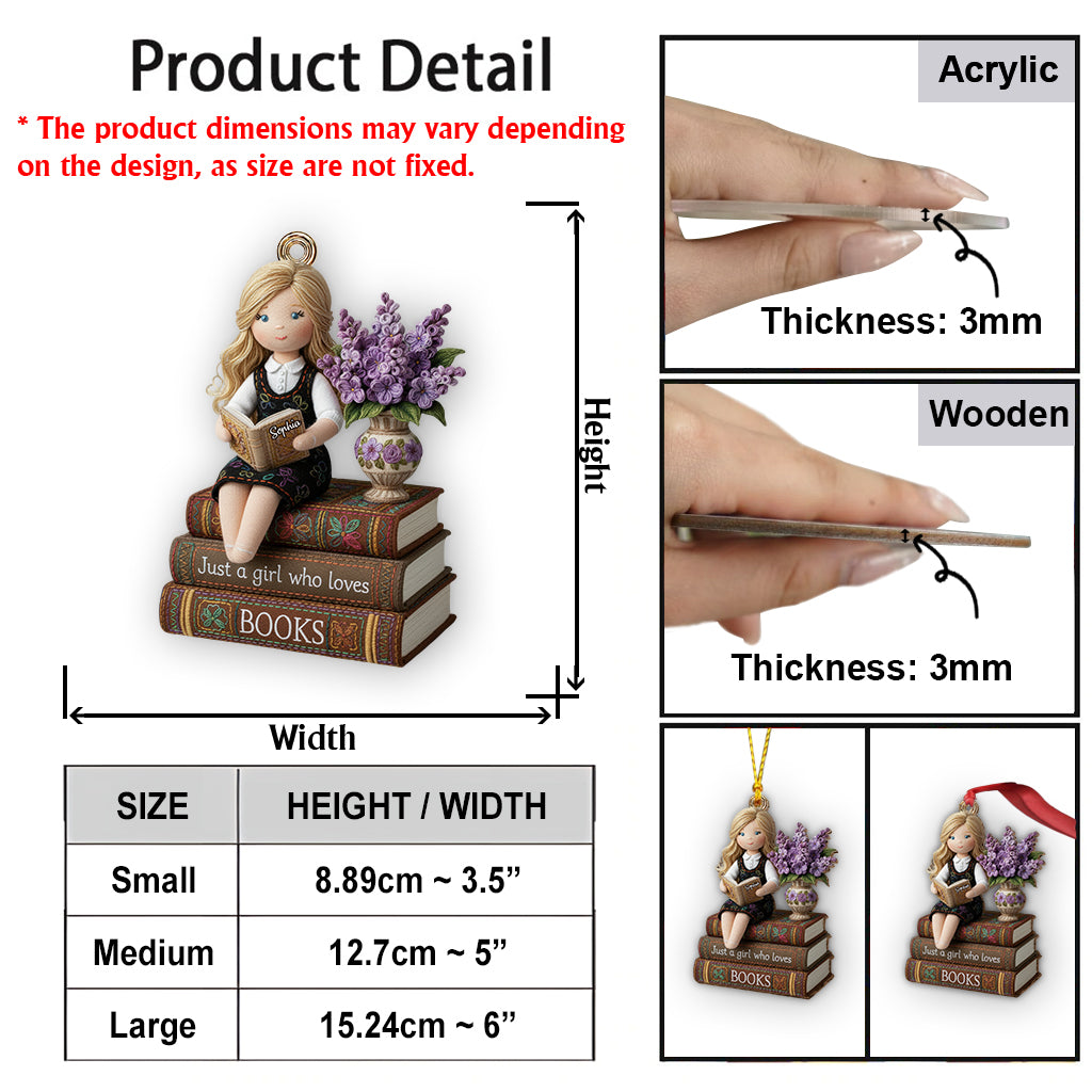 Just a Girl Who Loves Books - Personalized Book Ornament