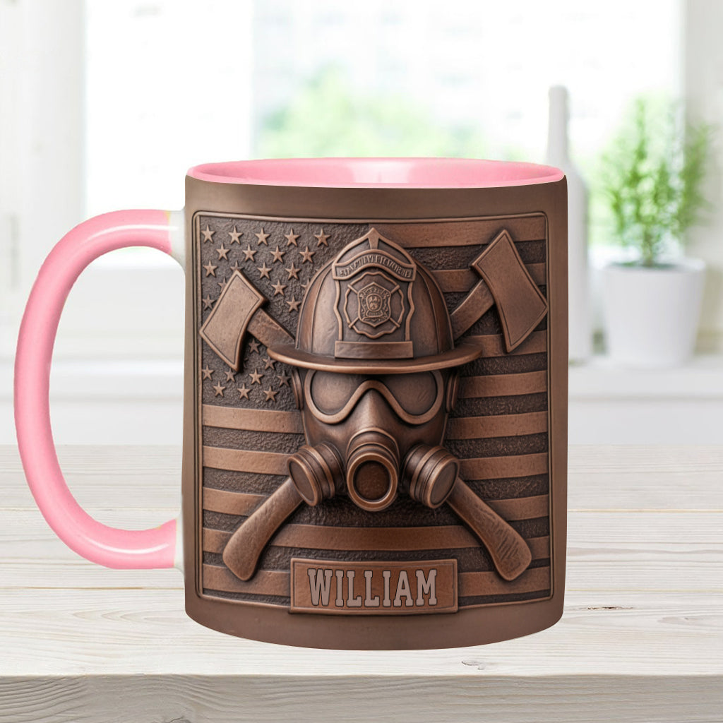 Proud Firefighter - Personalized Firefighter Accent Mug